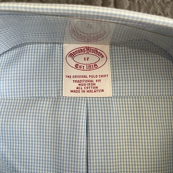 Brooks Brothers Blue Checkered Dress Shirt - Picture 2 of 3